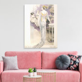 Ball gown, van "Les Grandes Modes de Paris" Canvas Afdruk (Insitu (Woonkamer))