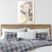 Ball gown, van "Les Grandes Modes de Paris" Canvas Afdruk (Insitu (Slaapkamer))