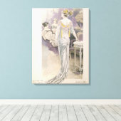 Ball gown, van "Les Grandes Modes de Paris" Canvas Afdruk (Insitu (Houten vloer))