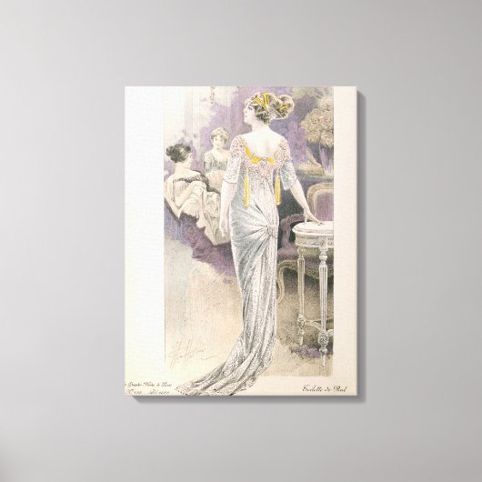 Ball gown, van "Les Grandes Modes de Paris" Canvas Afdruk (Voorkant)