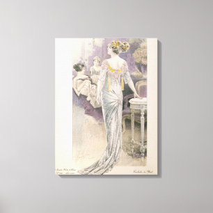 Ball gown, van "Les Grandes Modes de Paris" Canvas Afdruk