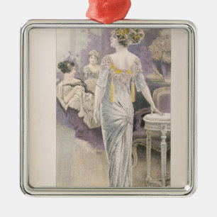 Ball gown, van "Les Grandes Modes de Paris" Metalen Ornament
