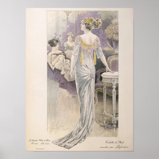 Ball gown, van "Les Grandes Modes de Paris" Poster (Voorkant)