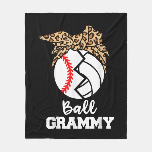 Ball Grammy Fun Baseball Volleyball Grammy Fleece Deken (Voorkant)