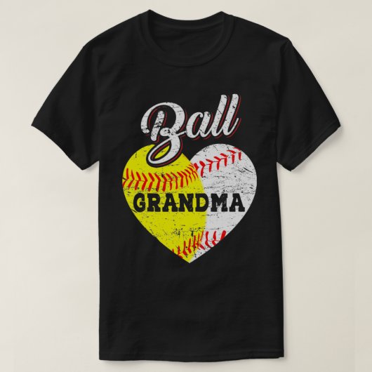 Ball Grandma Baseball Softball Heart  T-shirt (Design voorkant)