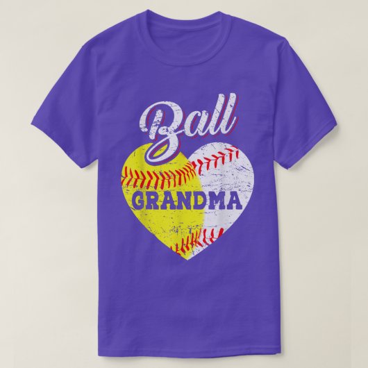 Ball Grandma Baseball Softball Heart T-shirt (Design voorkant)