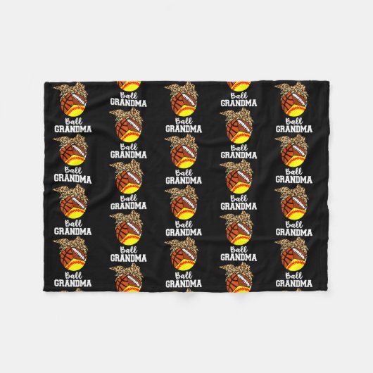 Ball Grandma Funny Softball Basketball Fleece Deken (Voorkant (Horizontaal))