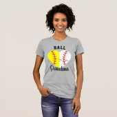 Ball Grandma Nana Meemaw Softball/Baseball Tshirt (Voorkant volledig)