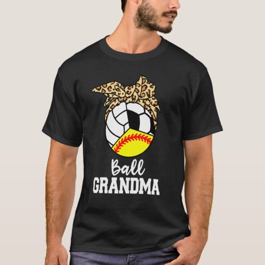 Ball Grandma Softball Volleyball Soccer Leopard Gr T-shirt (Voorkant)