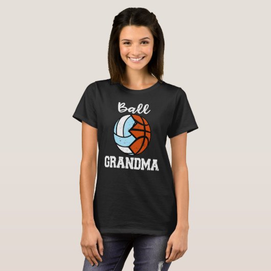 Ball Grandma Volleyball Basketball Grandma T-shirt (Voorkant volledig)