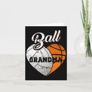 Ball Grandma Volleyball Basketball Heart Kaart