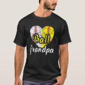 Ball Grandpa Baseball Softball Sports Opa T-shirt (Voorkant)