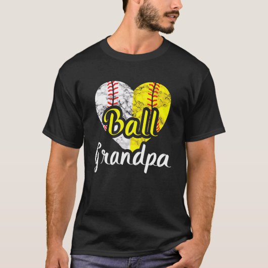 Ball Grandpa Baseball Softball Sports Opa T-shirt (Voorkant)