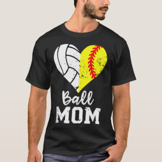 Ball Heart Funny Softball Volleyball T-shirt