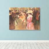 Ball in de Nightclub door Toulouse Lautrec Canvas Afdruk (Insitu (Houten vloer))