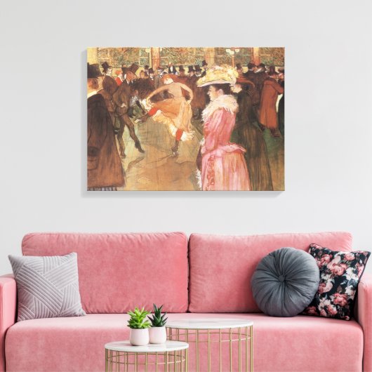 Ball in de Nightclub door Toulouse Lautrec Canvas Afdruk (Insitu (Woonkamer))