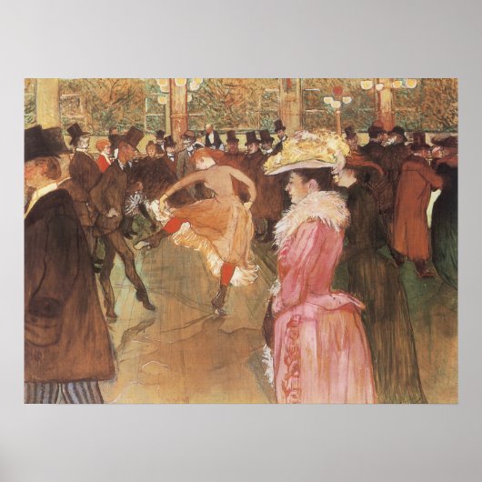 Ball in de Nightclub door Toulouse Lautrec Poster (Voorkant)