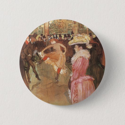 Ball in de Nightclub door Toulouse Lautrec Ronde Button 5,7 Cm (Voorkant)