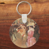 Ball in de Nightclub door Toulouse Lautrec Sleutelhanger (Voorkant)