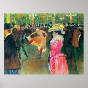 Ball in the Rouge van Toulouse-Lautrec Poster