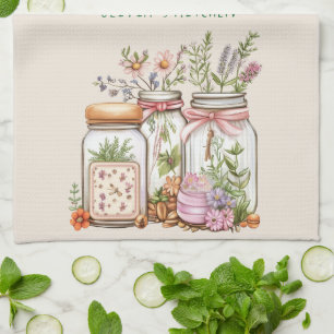Ball Jar Whimsical Waterverf Theedoek