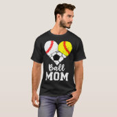 Ball Ma Funny Baseball Softball Soccer Mam T-shirt (Voorkant volledig)