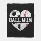Ball Ma Heart Fun Baseball Soccer Mam Fleece Deken (Voorkant)