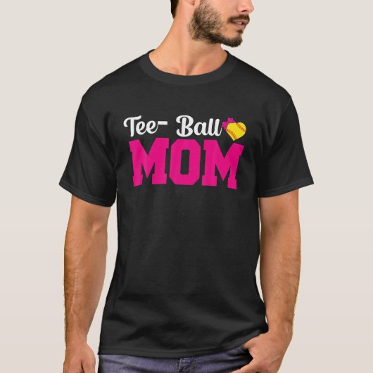 Ball Ma Moederdag T-shirt Teeball Ma Beer Basebal (Voorkant)