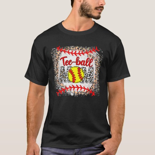 Ball Ma Moederdag T-shirt Teeball Ma Leopard Funn (Voorkant)