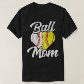 Ball mam Baseball Softball Mama Team Sports T-shirt (Design voorkant)
