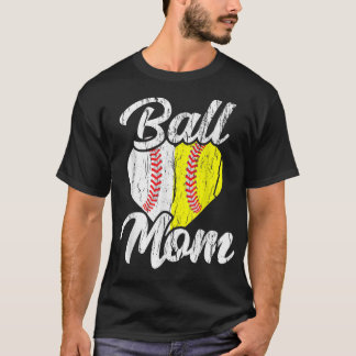Ball mam Baseball Softball Mama Team Sports T-shirt