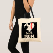 Ball mam Heart Funny Baseball Soccer Mam Tote Bag (Voorkant (product))