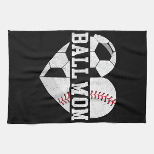 Ball mam Shirt Heart Funny Baseball Soccer Mam Theedoek