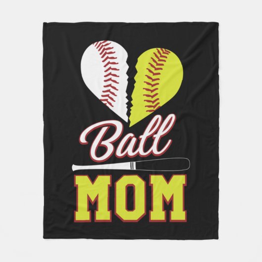 Ball mama Baseball Softball mama Fleece Deken (Voorkant)