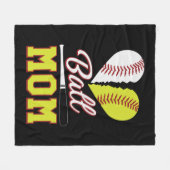 Ball mama Baseball Softball mama Fleece Deken (Voorkant (Horizontaal))
