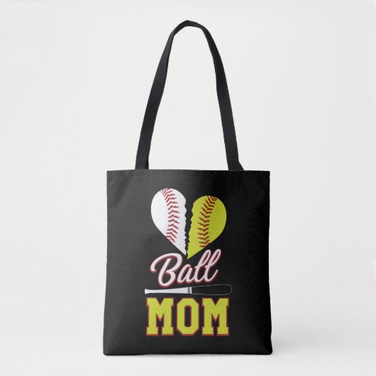 Ball mama Baseball Softball mama Tote Bag (Voorkant)