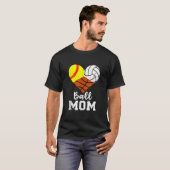 Ball mama Funny Softball Volleyball Basketball mam T-shirt (Voorkant volledig)