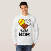 Ball mama Funny Softball Volleyball Basketball Pla T-shirt (Voorkant volledig)