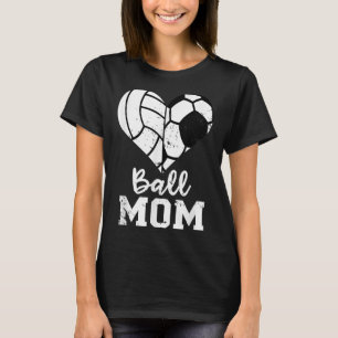 Ball mama Heart Funny Soccer Volleyball mama T-shirt