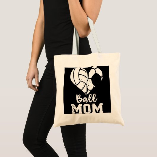 Ball mama Heart Funny Soccer Volleyball mama Tote Bag (Voorkant (product))