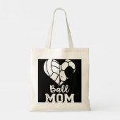 Ball mama Heart Funny Soccer Volleyball mama Tote Bag (Achterkant)