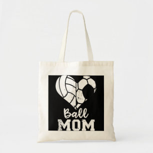 Ball mama Heart Funny Soccer Volleyball mama Tote Bag