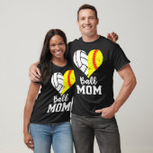 Ball mama Heart Funny Softball Volleyball mama T-shirt (Unisex)