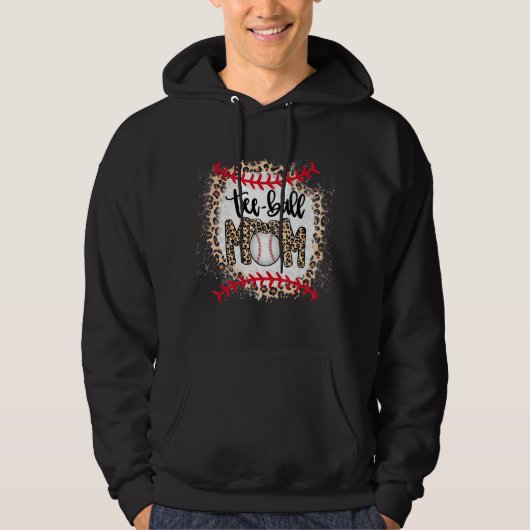 Ball mama Moederdag Teeball Ma Leopard 1 Hoodie (Voorkant)