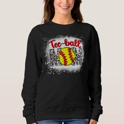 Ball mama Moederdag Teeball Ma Leopard Sports Trui (Voorkant)