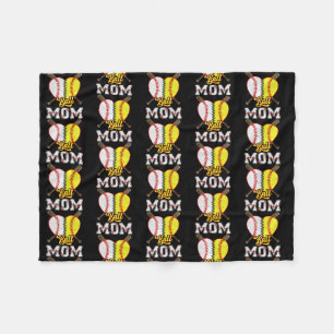 Ball mama Softball Baseball Lovers Funny Moeder's Fleece Deken