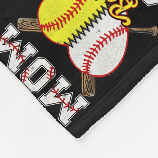 Ball mama Softball Baseball Lovers Funny Moeder's Fleece Deken (Hoek)