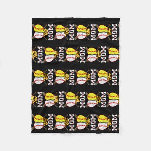 Ball mama Softball Baseball Lovers Funny Moeder's Fleece Deken (Voorkant)