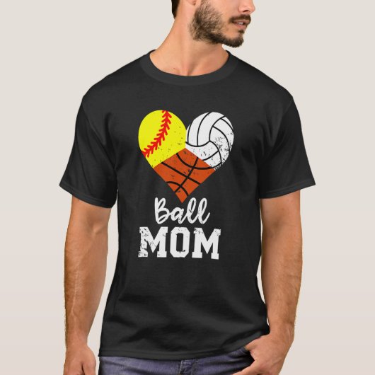 Ball mama Softball Volleyball Basketball mama 1 T-shirt (Voorkant)