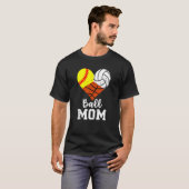 Ball mama Softball Volleyball Basketball mama 1 T-shirt (Voorkant volledig)